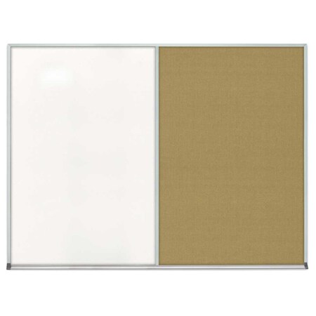 United Visual Products Double Door Radius Corkboard, 48"x36", Bla UV7003RC-BLACK-CLOUD